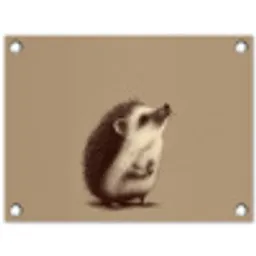 Egel - Snuitje - Bruin - Stekels tuinposter los doek klein -3d