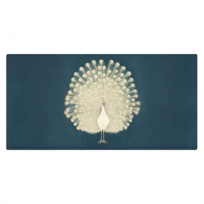 Vogel - Blauw - Vintage Muismat XXL klein -3d_leeg