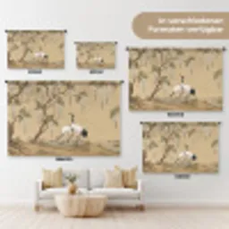 Kraanvogels - Water - Beige Wandkleed katoen klein -tsfeer8_DE