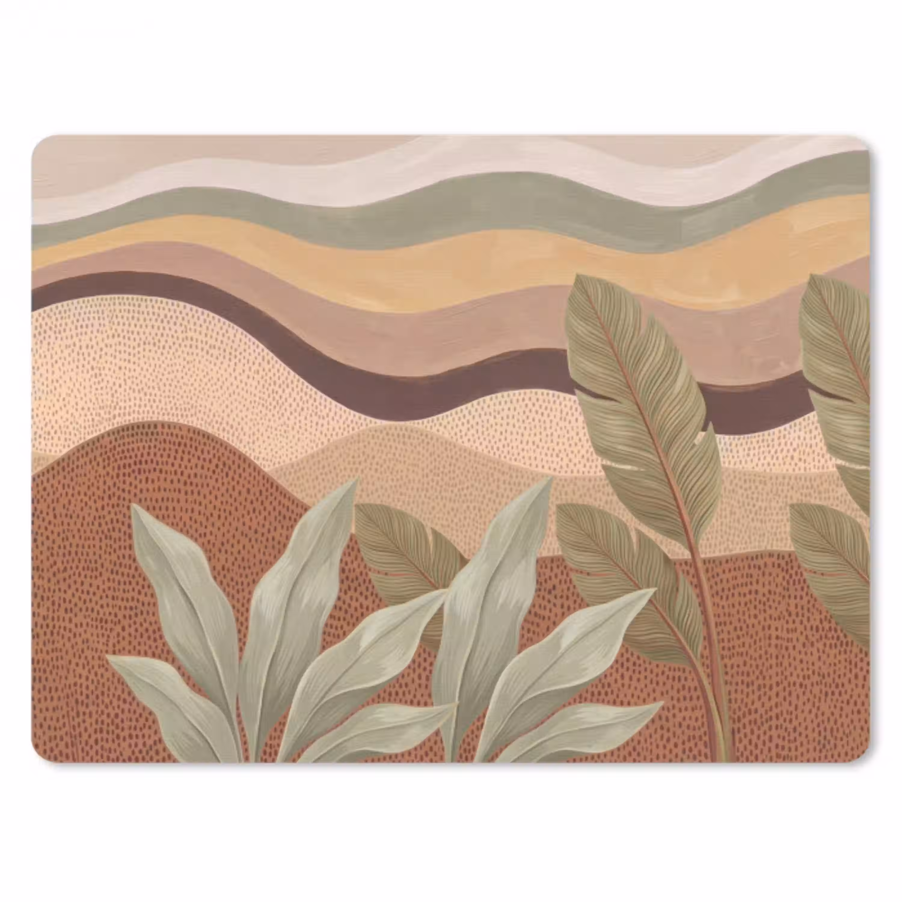 Natuur - Bladeren - Landschap - Abstract - Aardetinten muismat rubber klein -3d