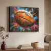 Graffiti - Rugby - Kleurrijk - Rugbybal Textielframe zwart klein -sfeer3