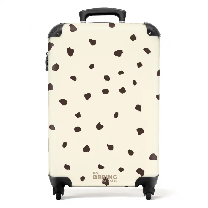 Licht crèmekleurige achtergrond met bruine vlekken NBS - Handbagage koffer - Kinderen Unisex middel -productfoto_recht