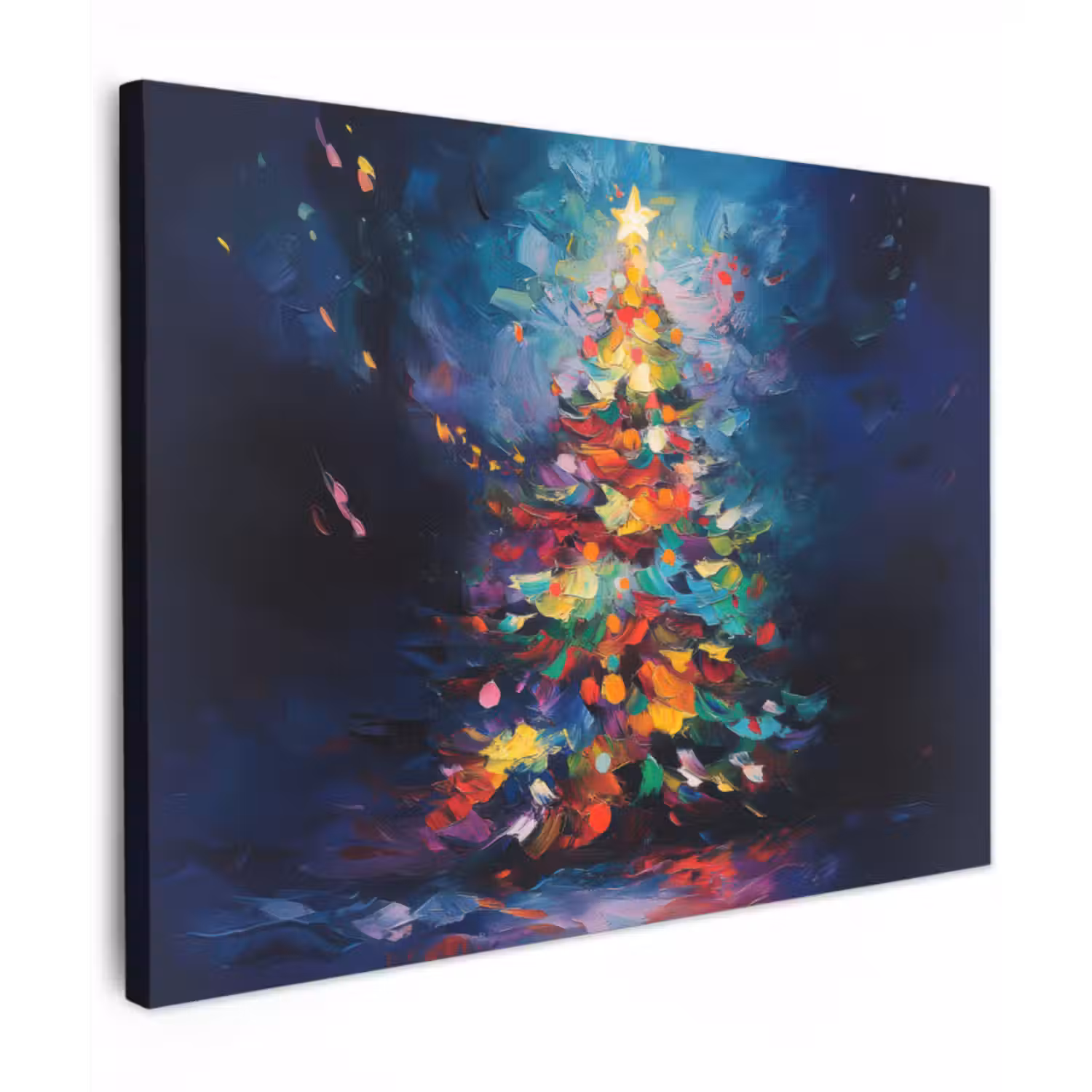 Canvas schilderij - Kerstboom - Kerst - Abstract - Kleurrijk