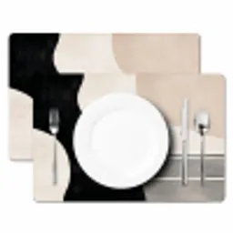 Abstract - Japandi - Beige - Modern Placemat vinyl groot -zzsfeer2_Kitchenyeah-website
