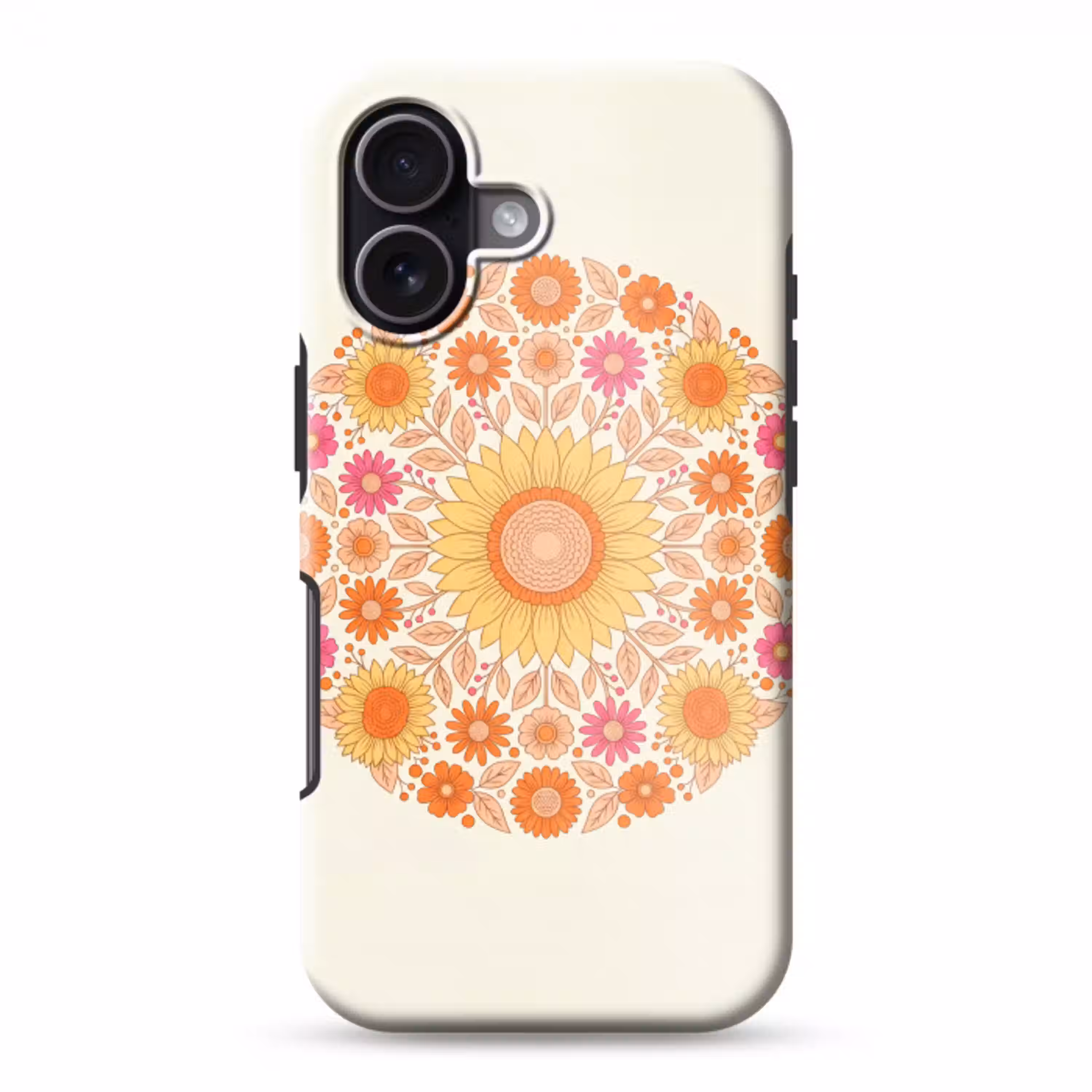 Bloemen - Mandala - Patroon - Kleurrijk Toughcase MagSafe Apple iPhone 17 klein -3d