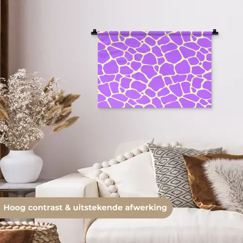 Paars - Vlekken - Geel - Pastel Wandkleed katoen klein 269 -sfeer1