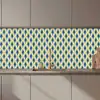 Design - Patroon - Retro - Geel - Blauw keuken achterwand 2 middel 871 zz_3dshopping