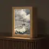Vuurtoren - Golven - Storm Light Box met kabel (Tafellamp) klein -z3d_website