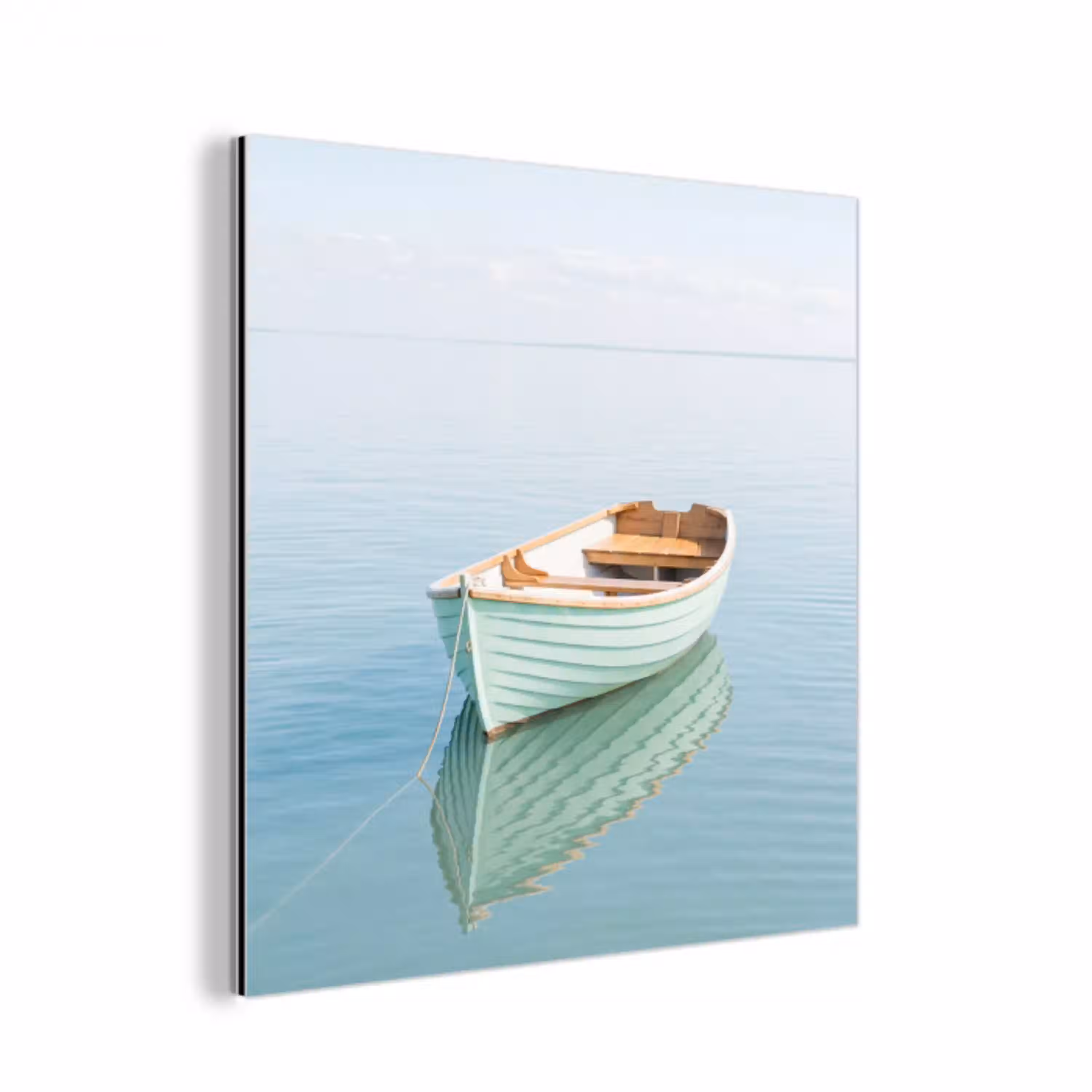 Minimalistisch - Boot - Zee aluminium wit klein -3d