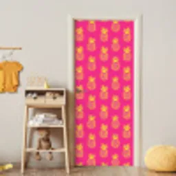 Ananas - Trendy - Roze deurposter klein 289 -sfeer4