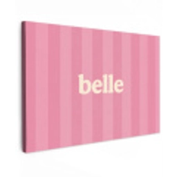 Roze - Gestreept - Belle Tuinposter op houten frame 2 cm dik klein -3d
