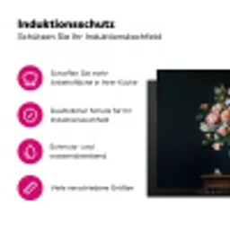 Hout - Vaas - Kleuren - Bloemen Inductie beschermer vinyl 3mm klein -zzzzzzz-lf-ups