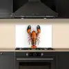 Kreeft - Zwart - Oranje - Wit - Uniek keuken achterwand spatscherm klein -sfeer1