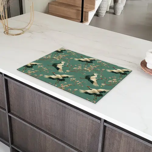 Kersenbloesem - Kraamvogels - Groen Inductie beschermer vinyl 3mm klein 276 -sfeer8