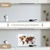 Wereldkaart - Koffie - Marmer keuken achterwand spatscherm klein -voor_na_NL