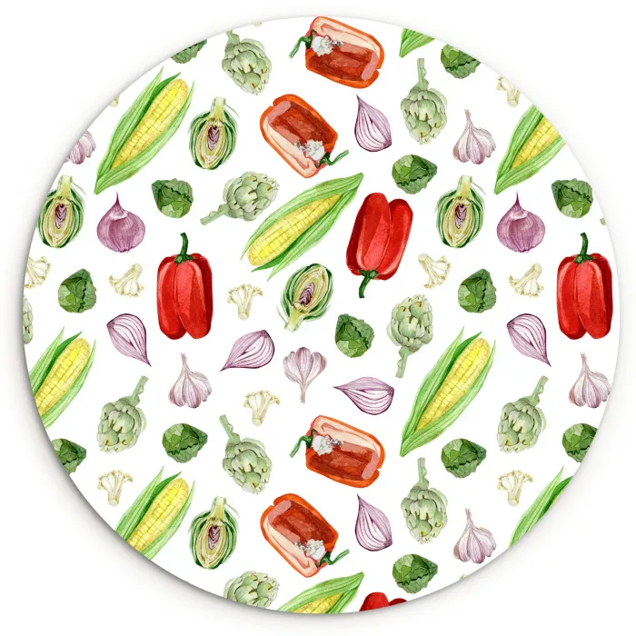 Paprika - Mais - Oost Wandcirkel plexiglas klein 852 -3d