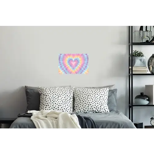 Hartvorm - Pastelkleuren - Tie Dye Muursticker klein -slaapkamer