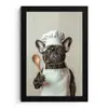 Bril - Hond - Kok fotolijst zwart zonder passe partout klein -3d
