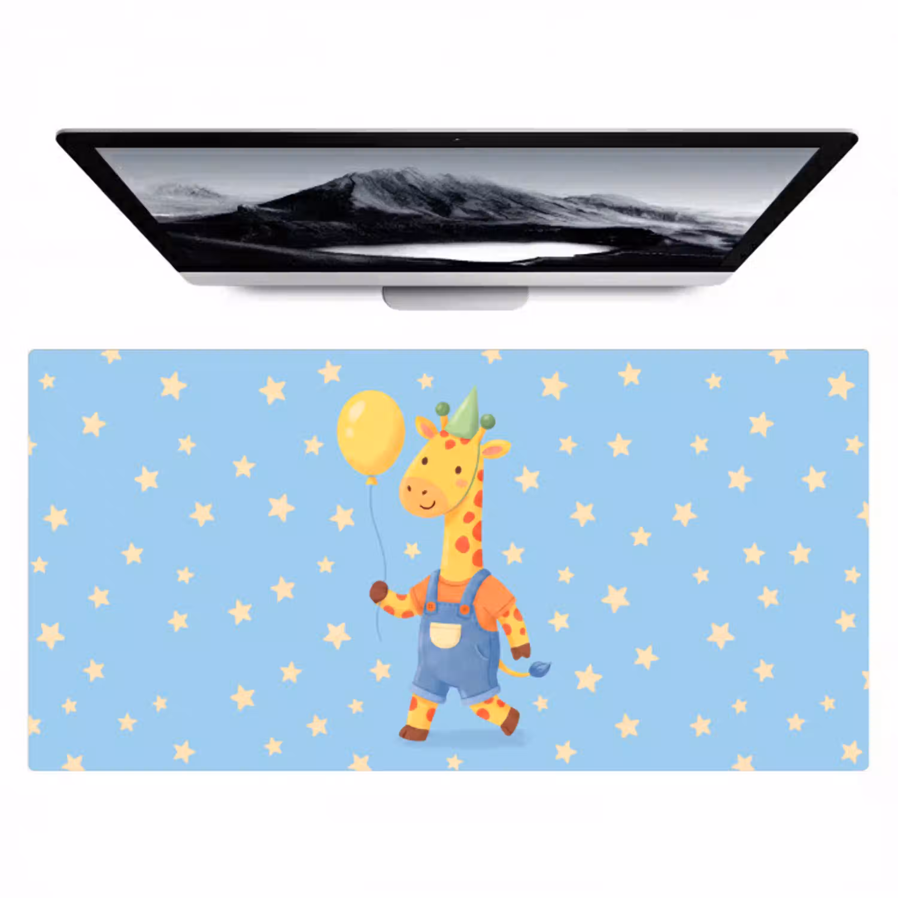 Dieren - Giraffe - Ballon - Feest - Kinderkamer Muismat XXL klein -zzz3d