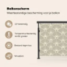 Paneel - Ginkgo - Zand Balkonbeschermer Duitsland klein 596 -specs_NL
