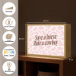 Koeienprint - Roze - Cowboy - Horse Light Box met batterij (Wandlamp) middel -USP_websiteoverzichtDE