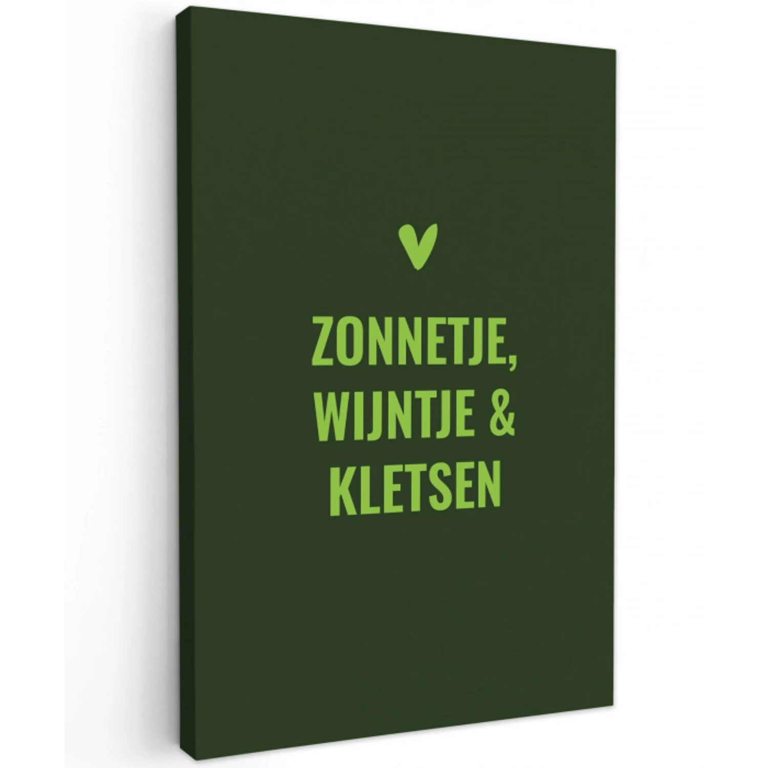 Donkergroen - Quote - Zon - Zomer Tuinposter op houten frame 2 cm dik klein -3d