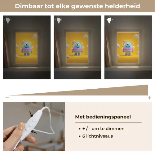Monster - Snoep - Geel - Kleurrijk Light Box met kabel klein -USP_dimbaarNL