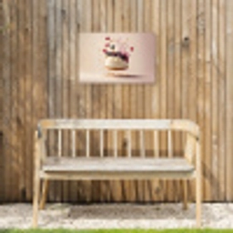 Cheesecake - Eten - Roze - Taart Tuinposter op houten frame 2 cm dik klein -sfeer4