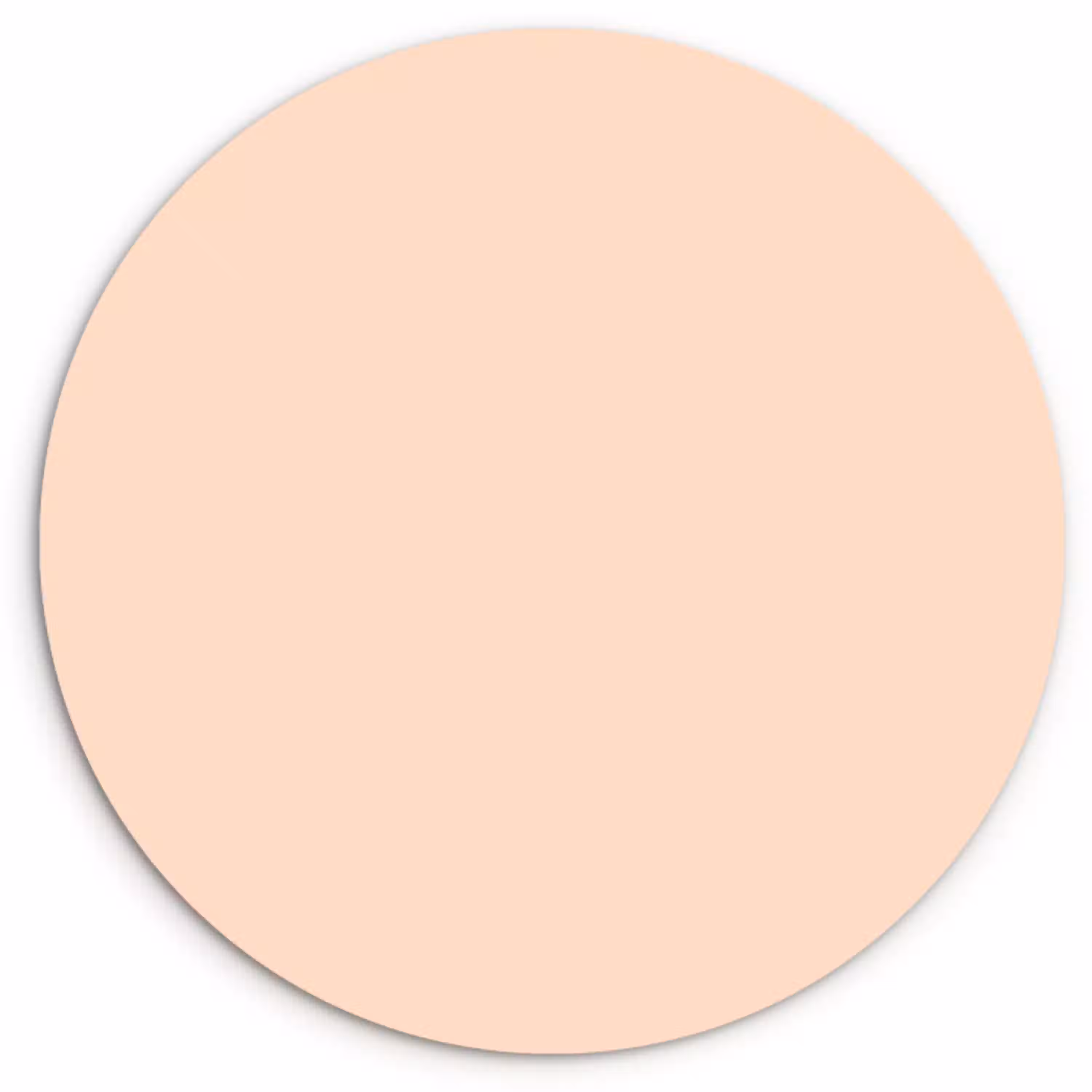 Pale - Peach - Nude Wandcirkel kunststof plaat 5mm dik klein 188 -3d