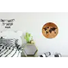 Wereldkaart - Bruin - Kaart Wandcirkel aluminium klein -kinderkamer
