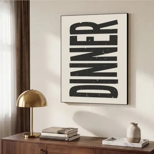 Eten - Vintage - Retro - Japandi Textielframe - compleet frame klein -sfeer3