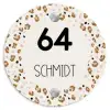 Panterprint rand - Modern Naambord Rond klein -3d