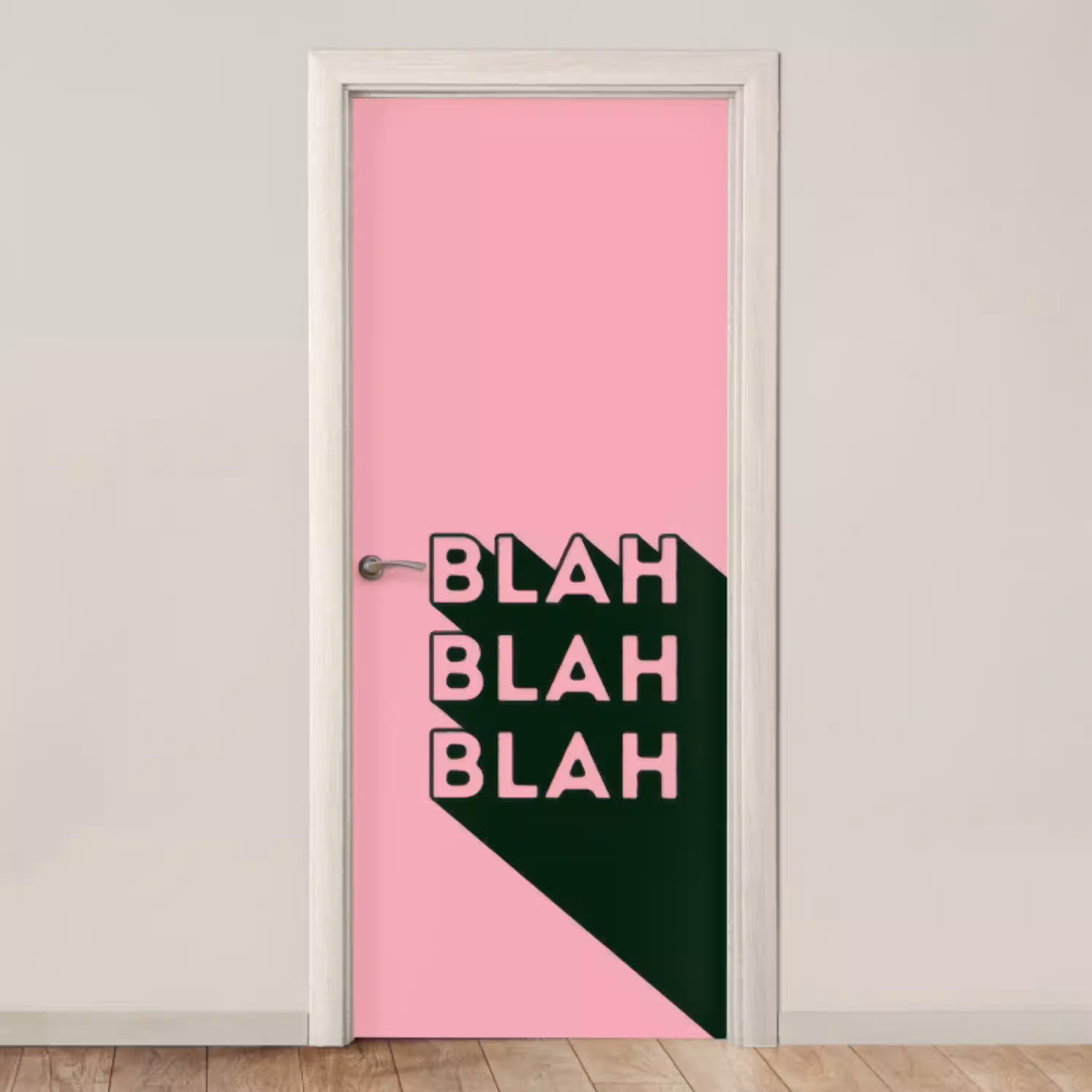 Tekst - Grafisch - Groen - Schaduw deurposter klein -3d_beige