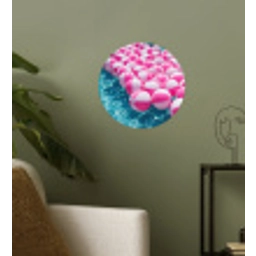 Strandballen - Roze - Water Wandcirkel behangsticker klein -sfeer2