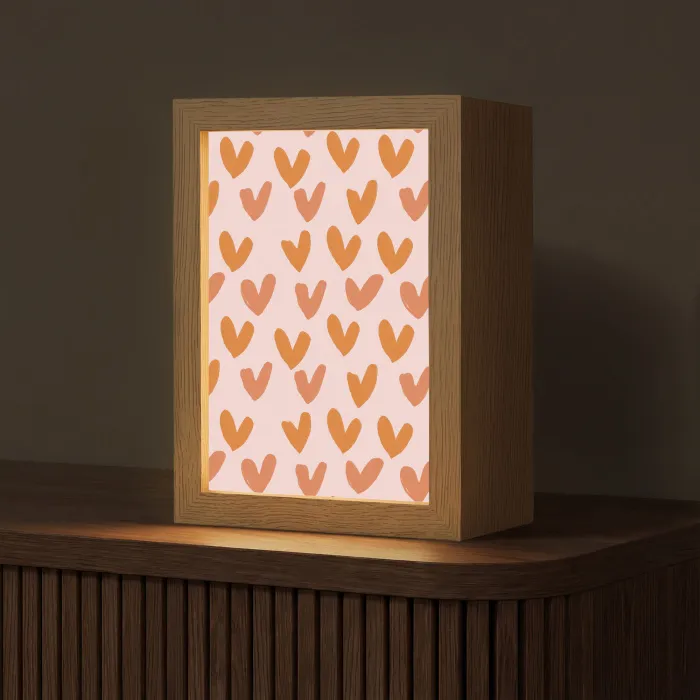 Hartjes - Getekend - Oranje Light Box met kabel (Tafellamp) klein 925 -z3d_website