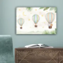 Aquarel - Luchtballonnen - Pastel canvas 2cm klein -sfeer4