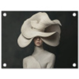 Modern - Vrouw - Hoed tuinposter los doek klein -3d