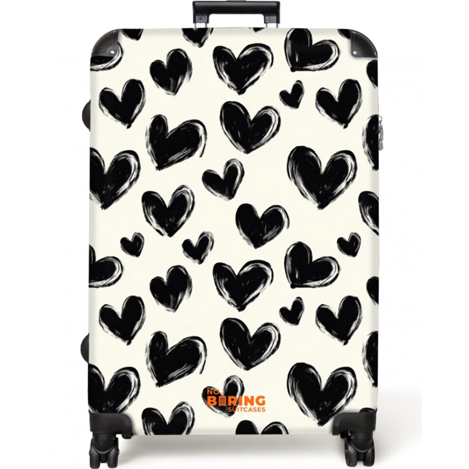 Hartjes - Patroon - Zwart NBS - Large koffer - Volwassenen Unisex groot -zzzzzzzzkaufland2