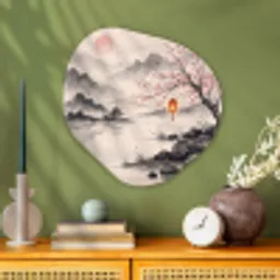 Zon - Japans - Traditioneel Wandcirkel Organisch Aluminium middel -sfeer2