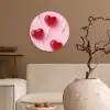 Lollies - Hartjes - Roze Wandcirkel plexiglas klein -sfeer1