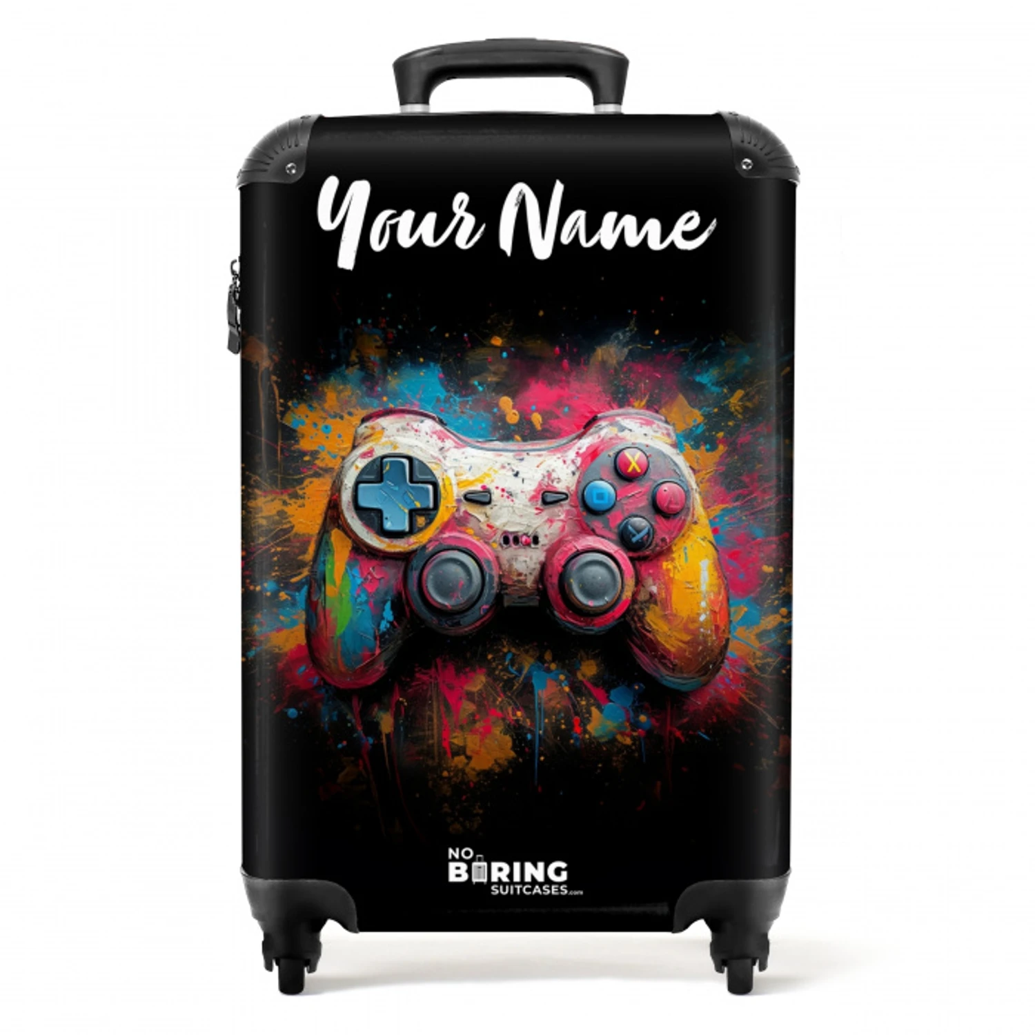 Game Controller Bedekt met Verf NBS - Handbagage koffer - Kinderen Unisex middel -productfoto_recht