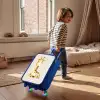 Liggende giraffe illustratie op beige achtergrond Kinderkoffer - Blauw klein -sfeer1