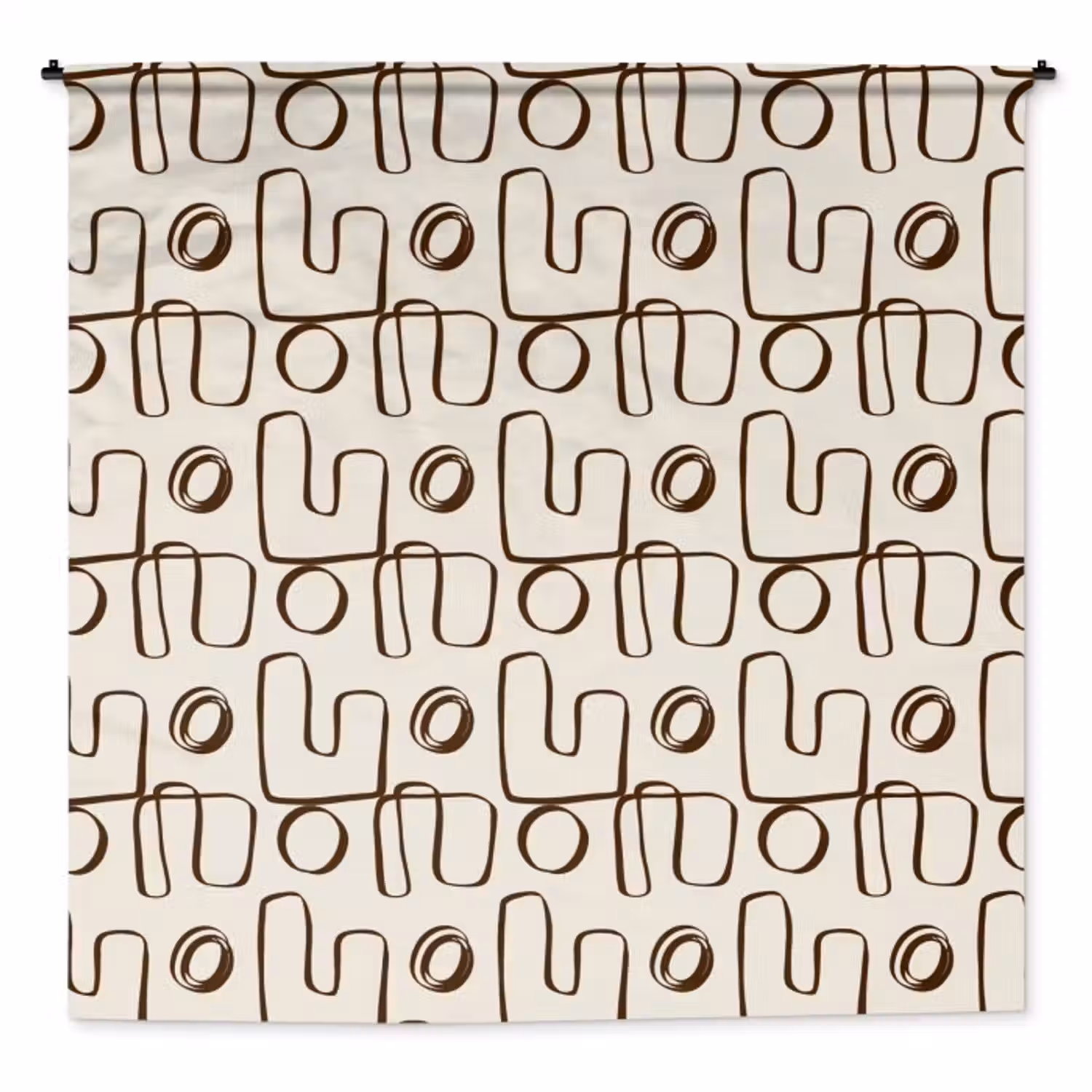 Wandkleed - Lijnen - Beige - Patroon - Donkerbruin