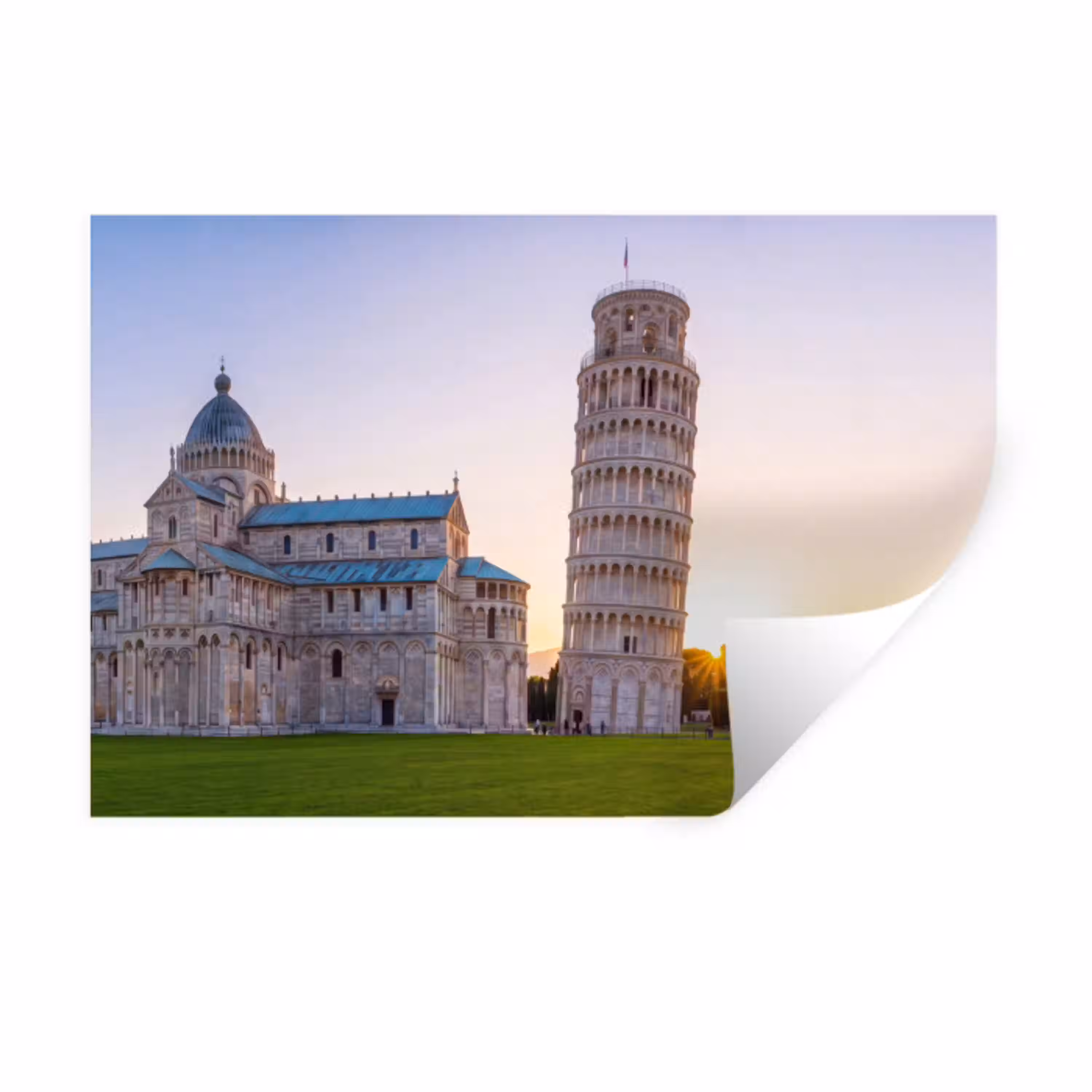Architectuur - Toren - Pisa - Italië - Zonsondergang Muursticker klein -3d