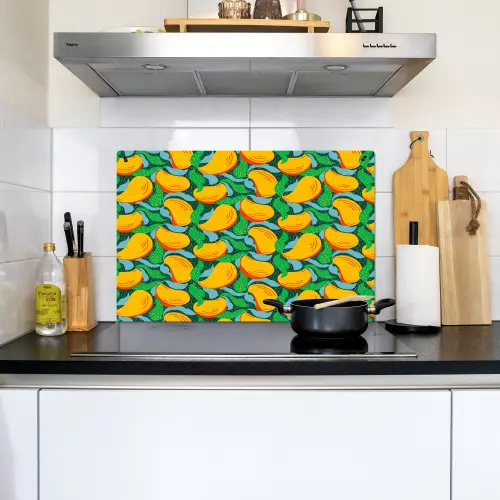 Mango - Patroon - Fruit - Bladeren Inductie beschemer met haakjes klein 777 -sfeer2