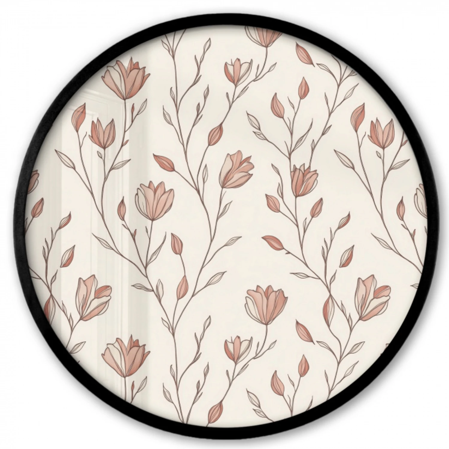 Patroon - Klassiek - Roze Fotolijst rond zonder passe partout klein 856 -3d