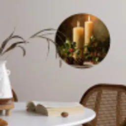 Kaarslicht - Kerst - Veelkleurig Wandcirkel behangsticker klein -sfeer3