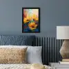 Bloemen - Dahlia - Kunst - Oranje - Watercolor fotolijst zwart zonder passe partout klein -sfeer3
