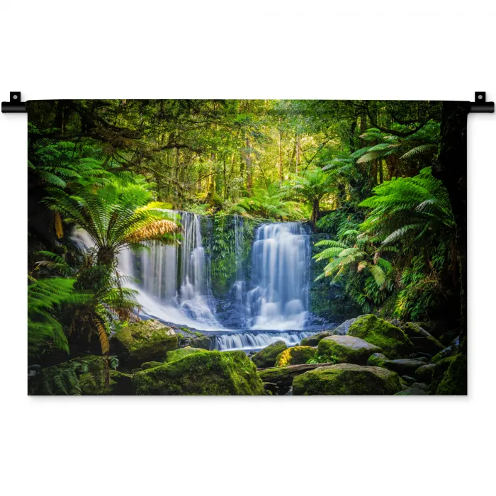 Jungle - Waterval - Australië - Planten - Natuur Wandkleed katoen klein -zz3d