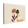 Vrouw - Minimalistisch - Bloem Tuinposter op houten frame 2 cm dik klein -3d